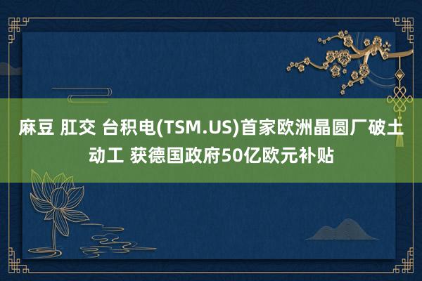 麻豆 肛交 台积电(TSM.US)首家欧洲晶圆厂破土动工 获德国政府50亿欧元补贴