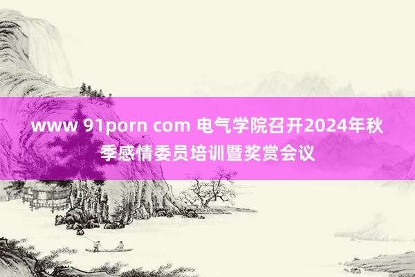 www 91porn com 电气学院召开2024年秋季感情委员培训暨奖赏会议